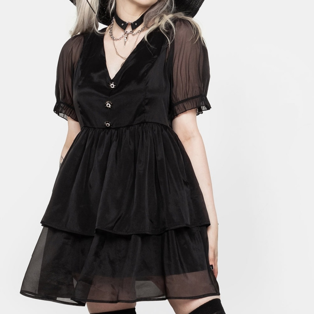 Andie Puff Sleeve Organza Dress